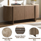 Markku Oak/Natural Marble Console Table