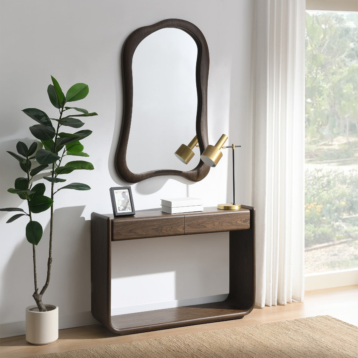 Lanza Dark Walnut Aceent Mirror