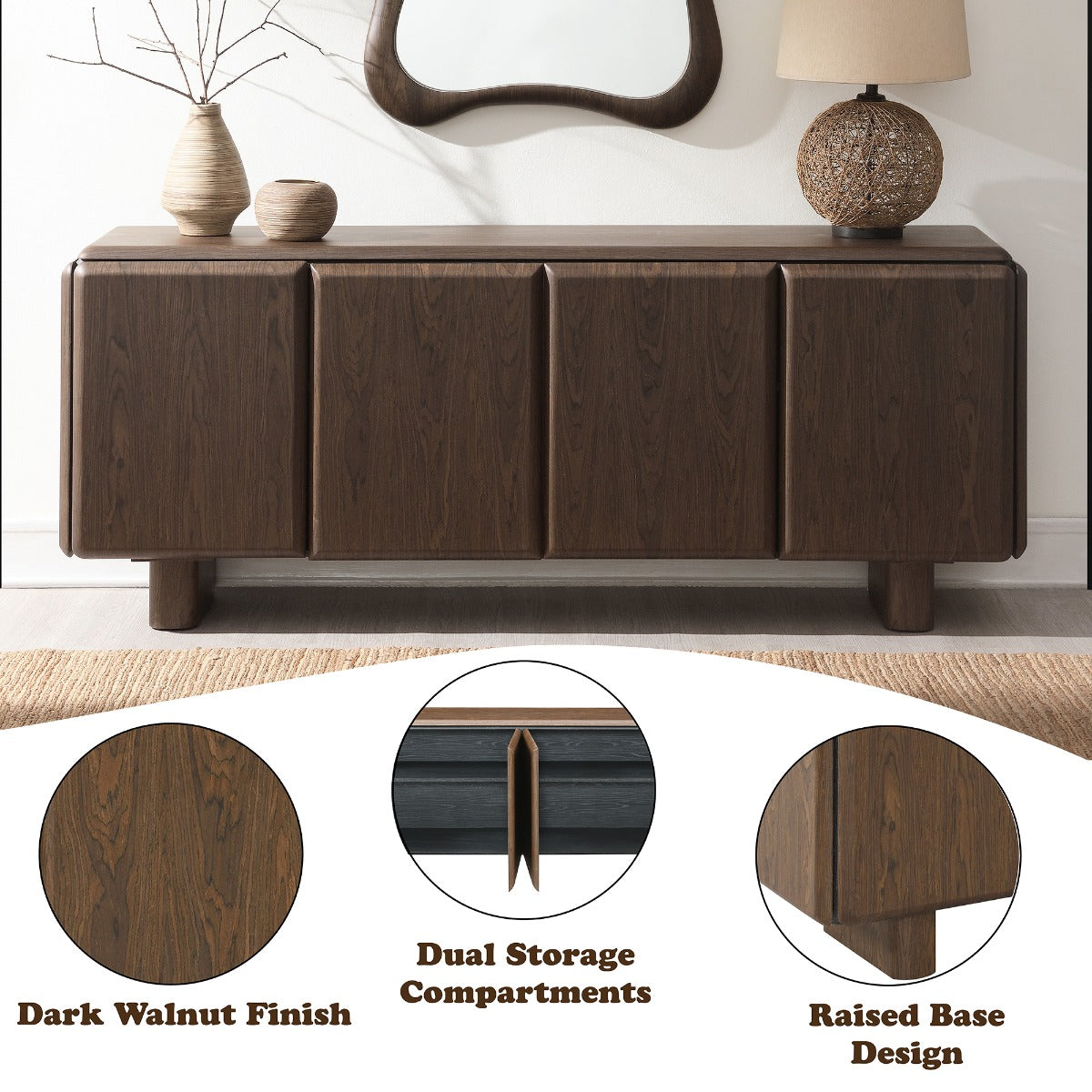 Lanza Dark Walnut Console Table