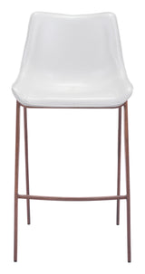 Magnus White & Walnut Barstool (Set of 2)