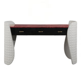 Jamonica Gray/Glossy Wood Grain Top Vanity Desk