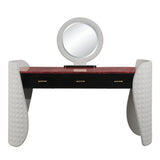 Jamonica Gray/Glossy Wood Grain Top Vanity Desk