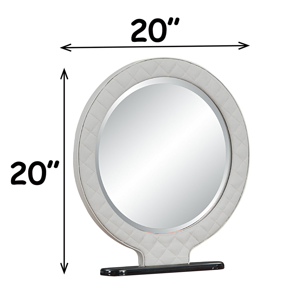 Jamonica Gray/Glossy Wood Grain Top Vanity Mirror