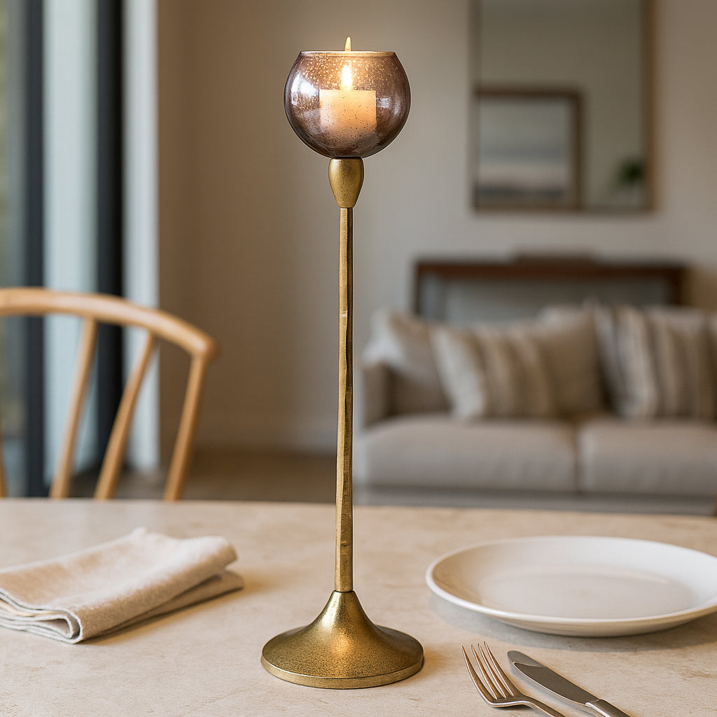 Lindsay Champagne Small Glass Tealight Holder