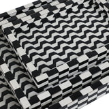Roseland Black/White Geo 3d Resin Trays (Set of 3)