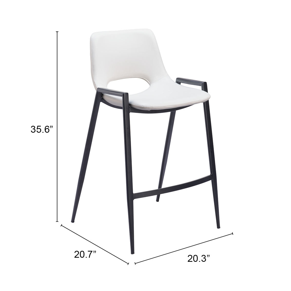 Desi White Counter Stool (Set of 2)