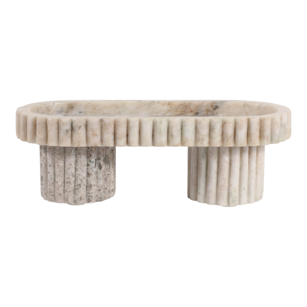 Clay Beige Marble Dish with Legs