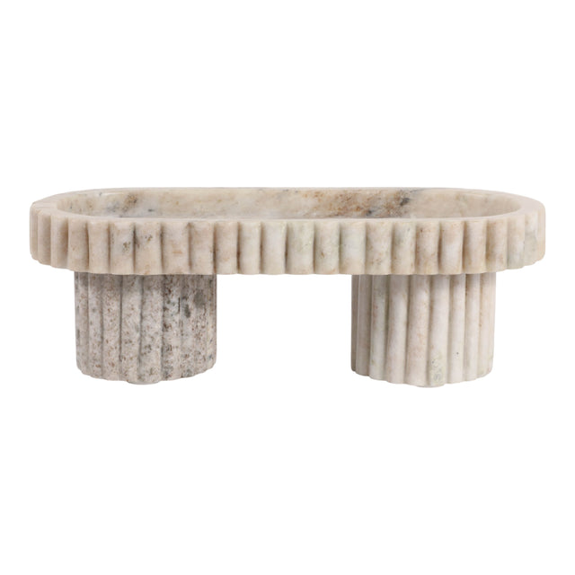 Clay Beige Marble Dish with Legs