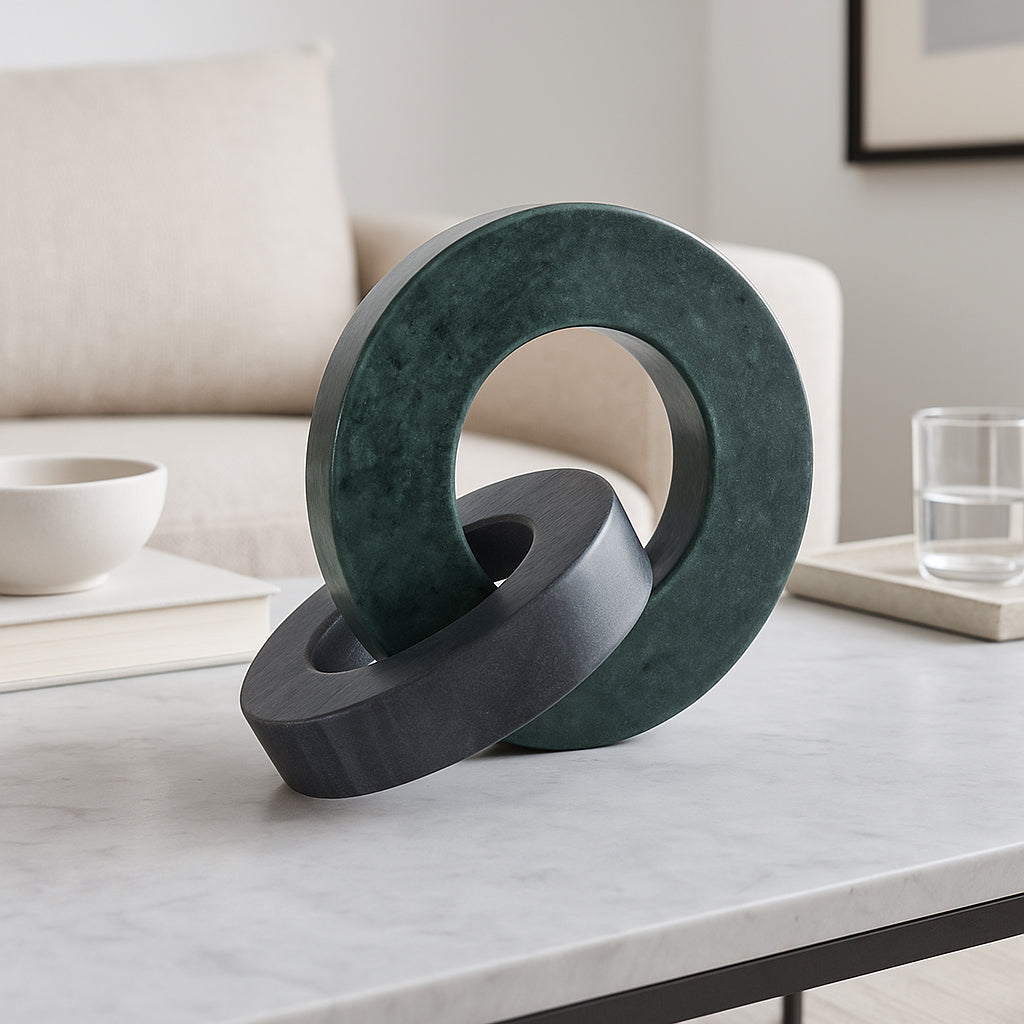 Elgin Green/Black Marble Double Ring
