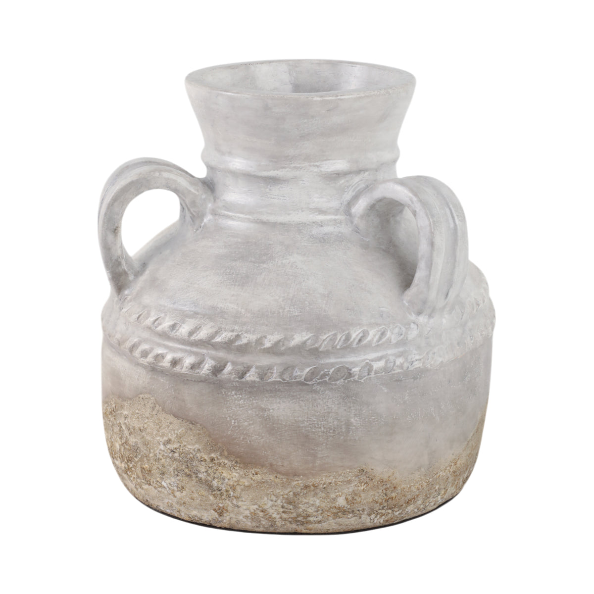 Noelwind Ivory/Tan Large Reactive Glaze Terracotta Triple Handle Jug