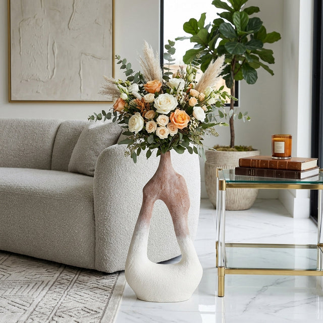 Talus Multicolor Curvy Open Cut-Out Terracotta Vase