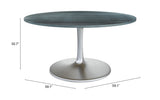 Metropolis Gray & Silver Dining Table (60")