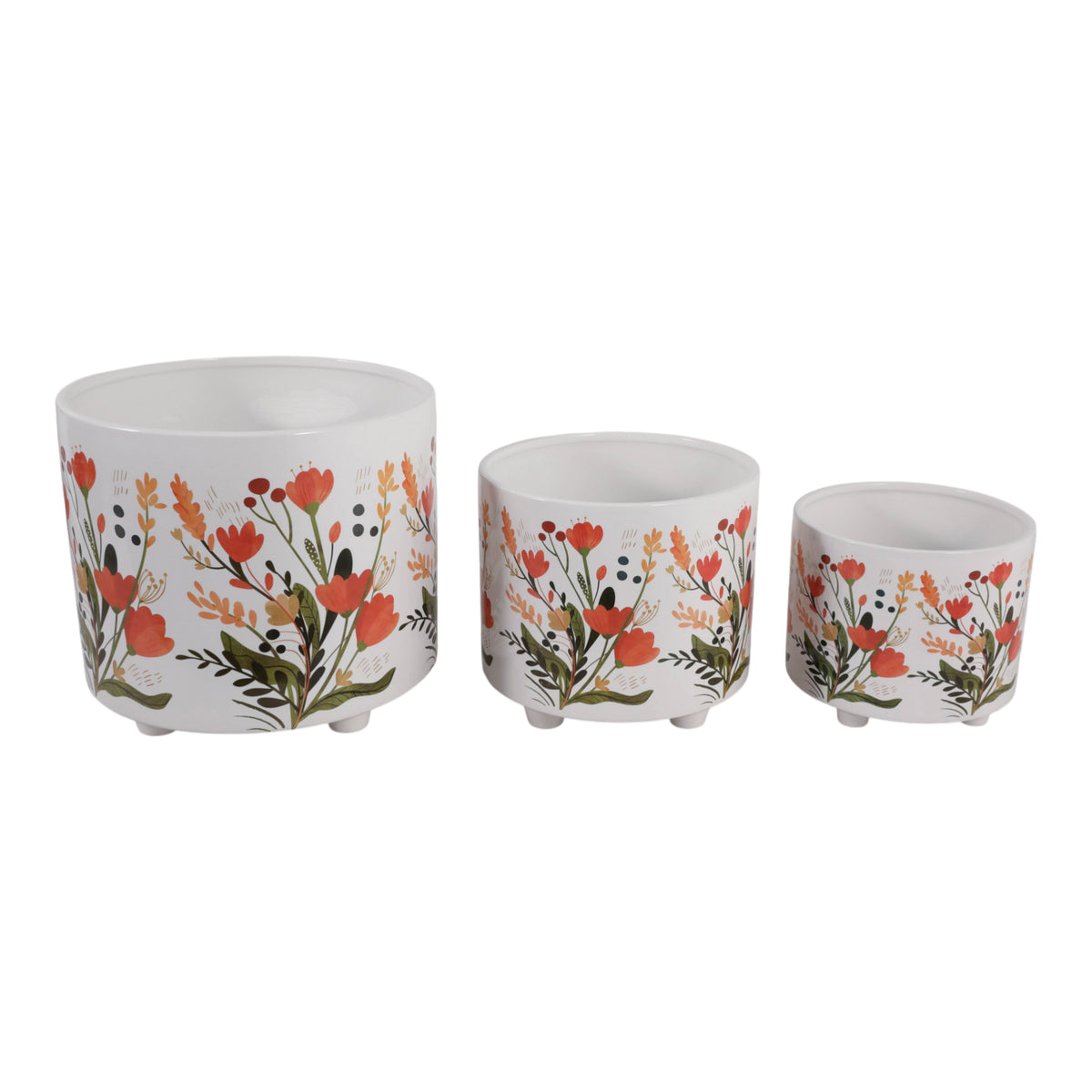 Brynham Red/Orange Planters (Set of 3)