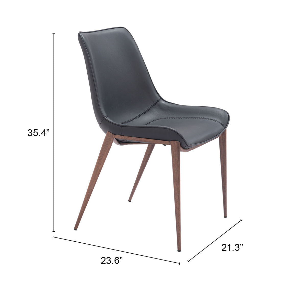 Magnus Black & Walnut Dining Chair (Set of 2)