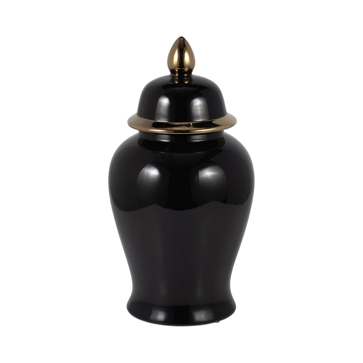 Arlenbeach Black/Gold Small Ceramic Temple Jar