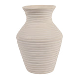 Brazos Ivory Small Paper Mache Ribbed Vase