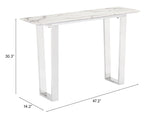 Atlas White & Silver Console Table