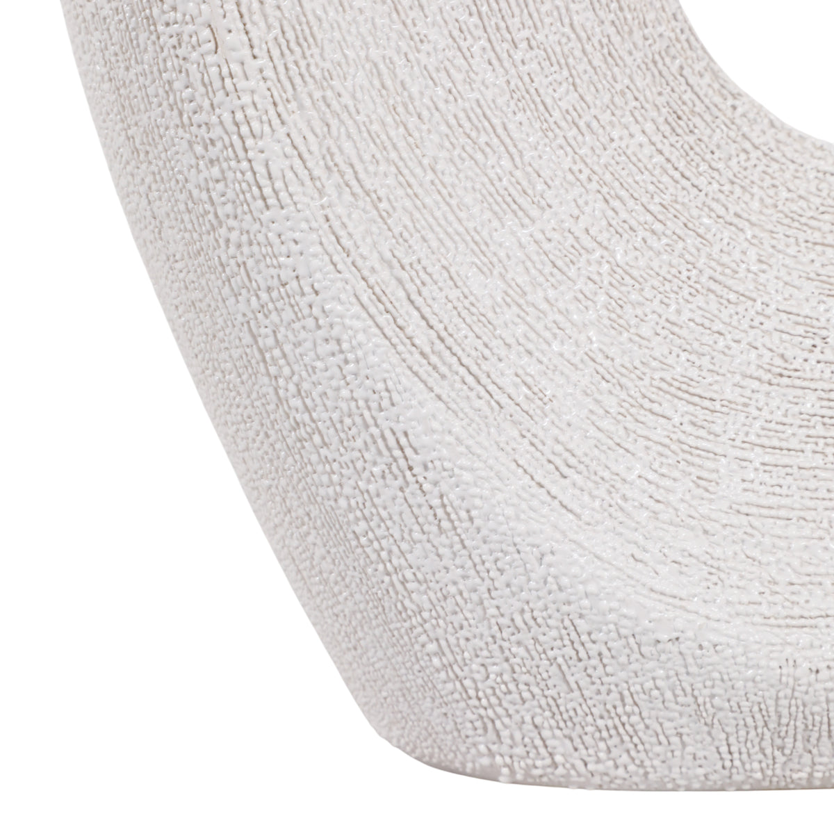 Alray White Beaded Oval Cut Out Vase