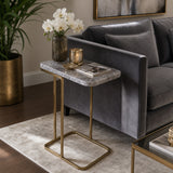 Caxtonham Gray/Gold Smoky C-Table with Quartz Top