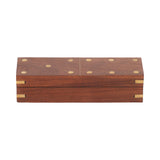 La Jolla Brown Wood Dominoes Box