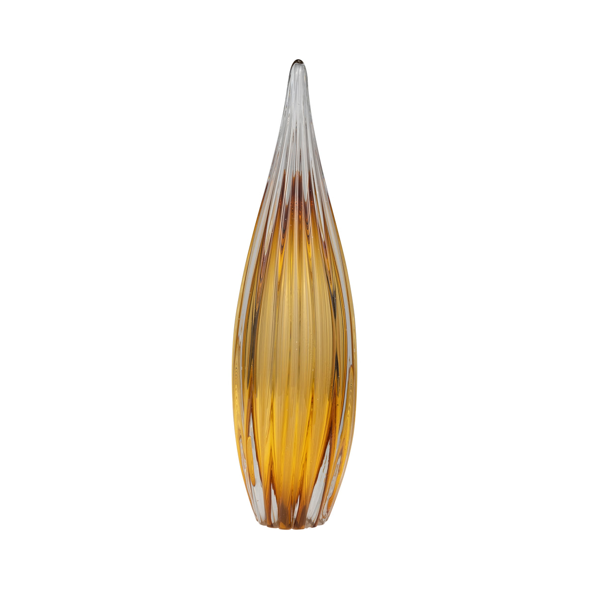 Stone Orange Small Glass Paperweight Amber