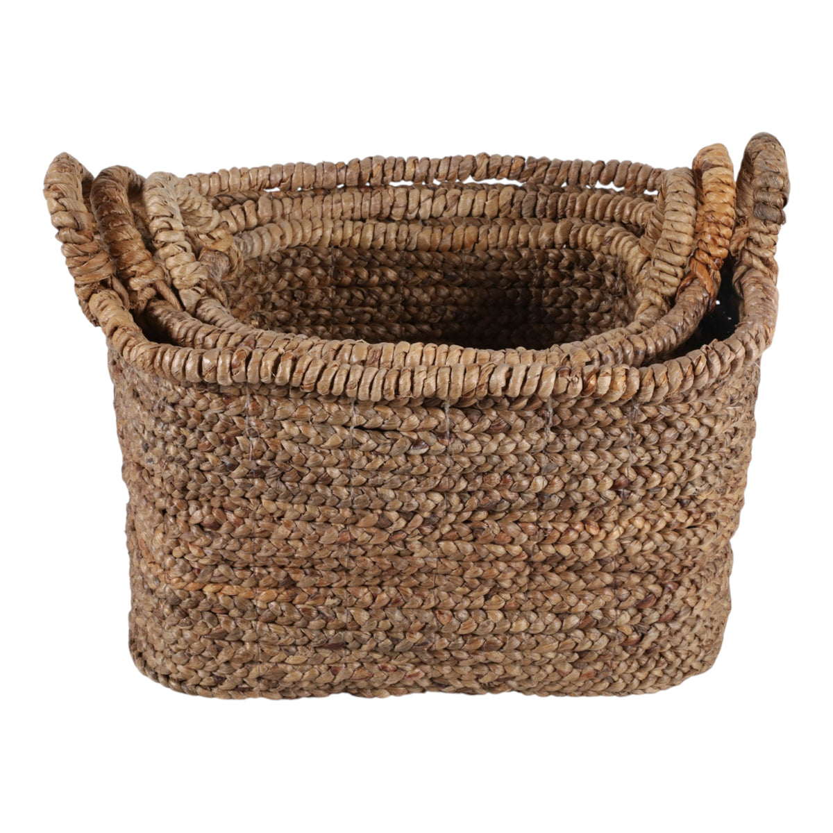 Edom Natural Water Hyacinth Chunky Baskets (Set of 3)