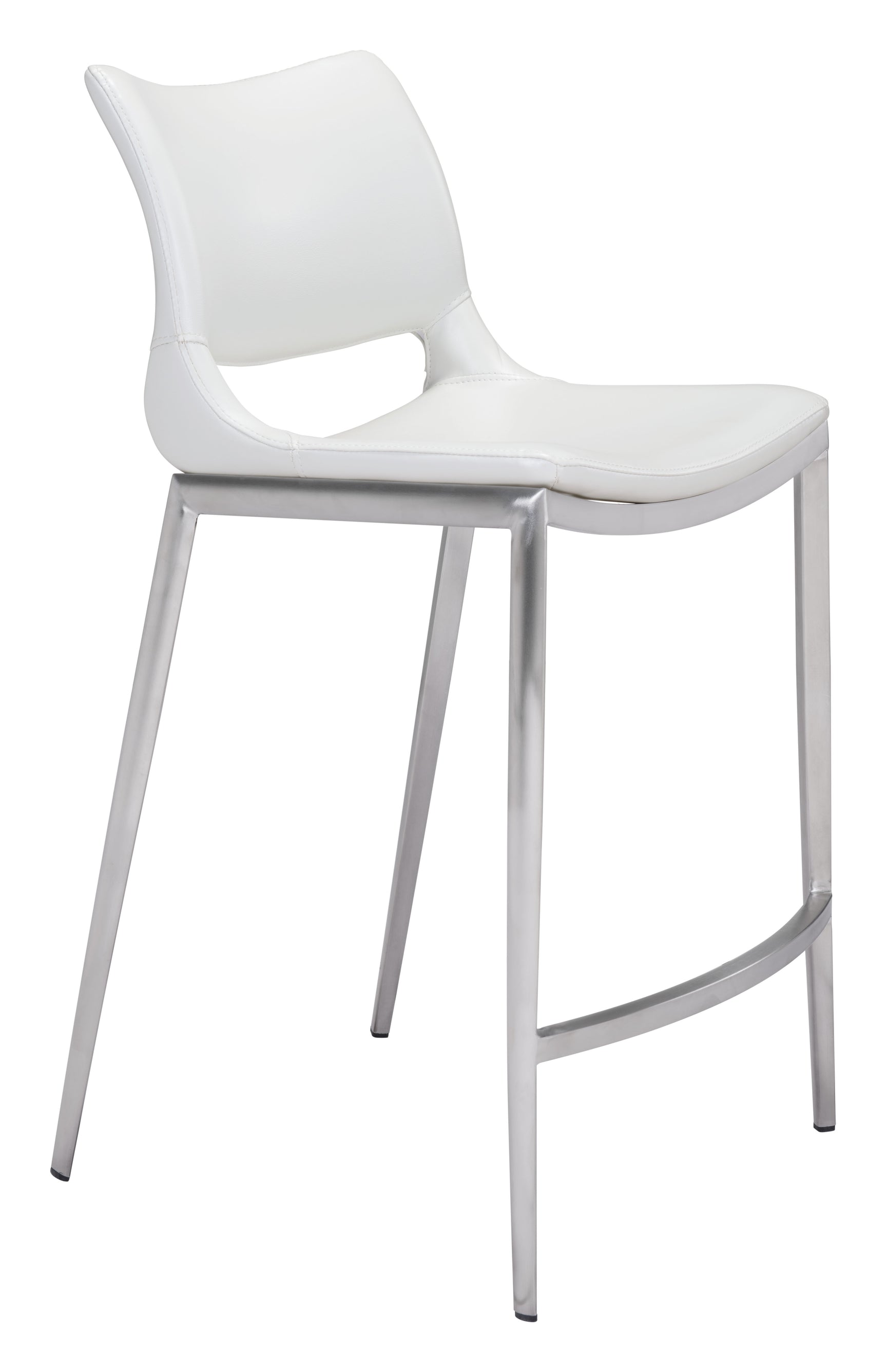 Ace White & Silver Counter Stool (Set of 2)