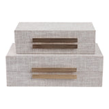Mohawk White Rectangular Boxes with Double Hardware (Set of 2)