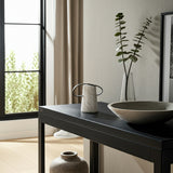 Soda Bay White/Black Marble Doorstop with Leather Handle