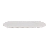 Elvas White Flat Scallop Edge Marble Tray