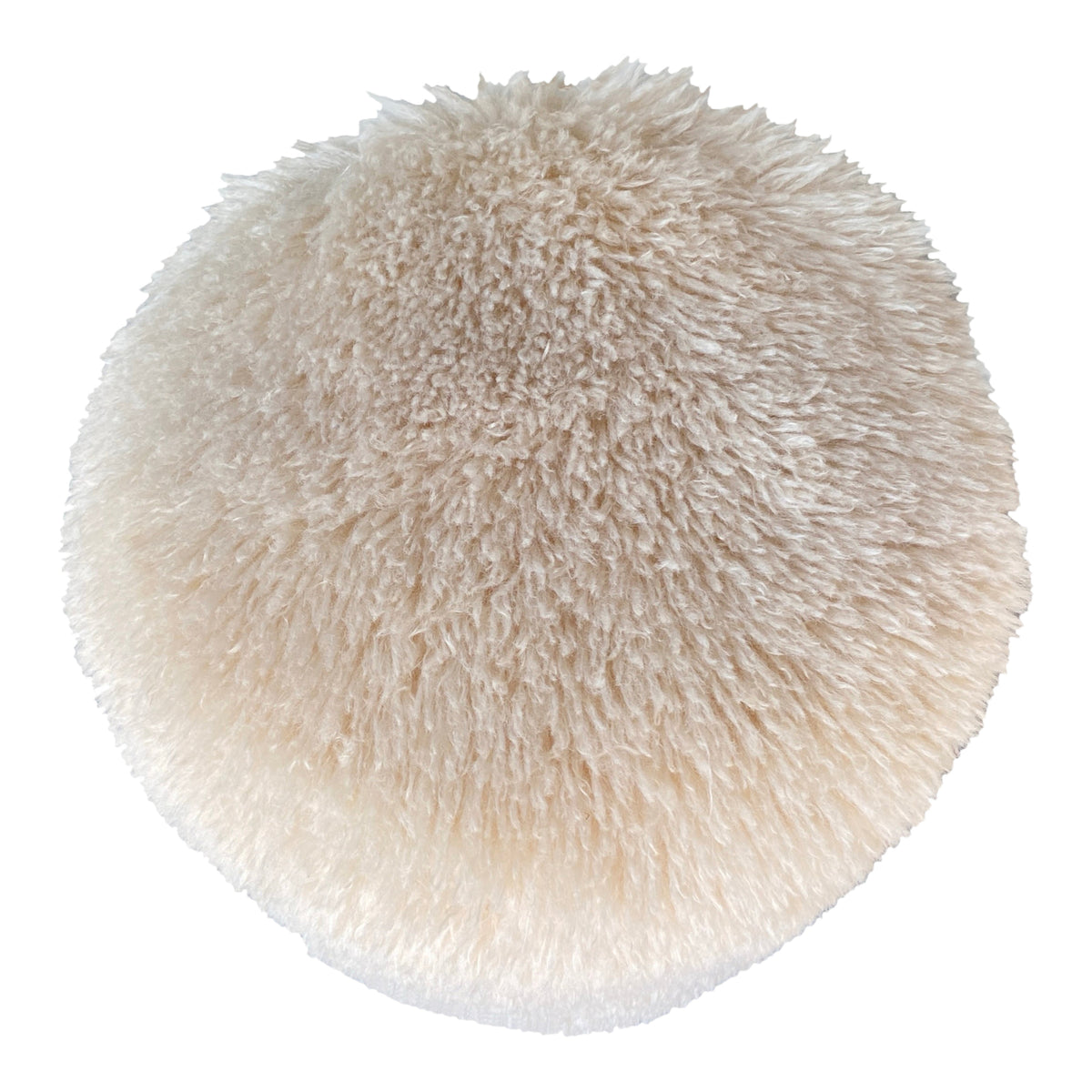 Sullivan Ivory Shaggy Faux Hair Footed Ottoman