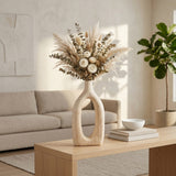 Independence Natural/Ivory Wood Cut-Out Vase