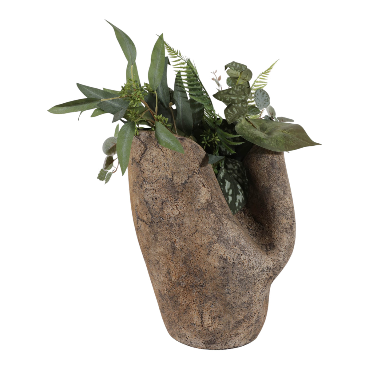 Rushbrook Brown Curvy Terracotta Vase