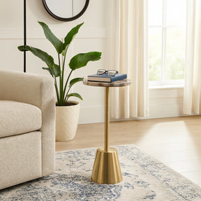 Firebaugh Gold Agate Top Polished Edge Accent Table