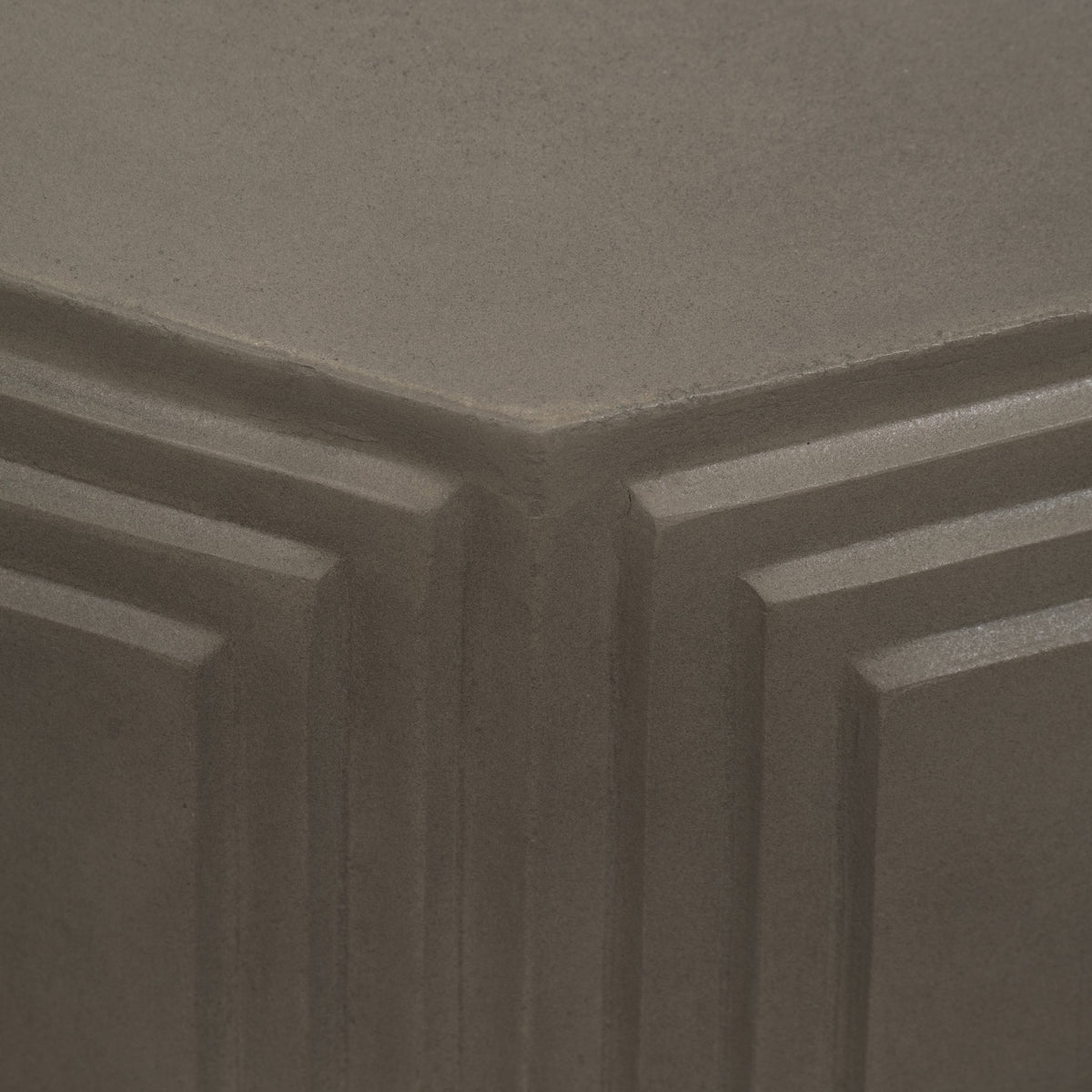 Valley Wells Dark Gray Concrete Geometric Accent Table