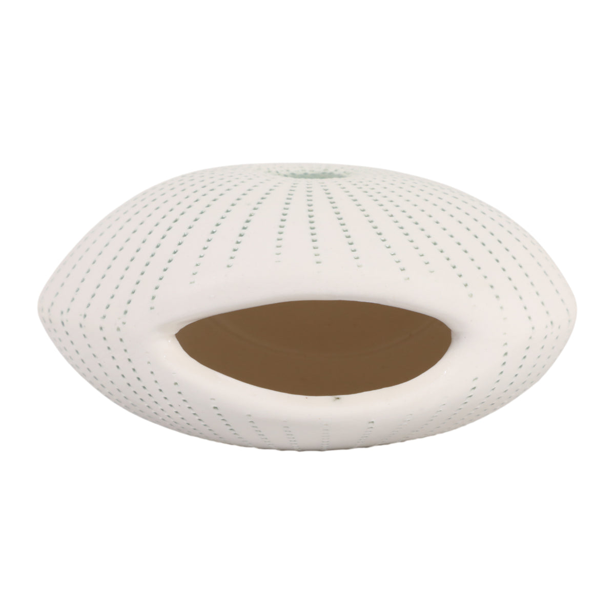Lochford Green/White Round Dotted Shell Bud Vase