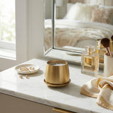 Breckburn Gold Vanilla Metal Saucer Candle