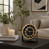 Glastonley Black/Gold Clock