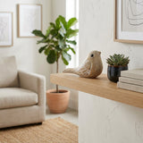 Bel Aire Distressed White Wooden Decor Bird