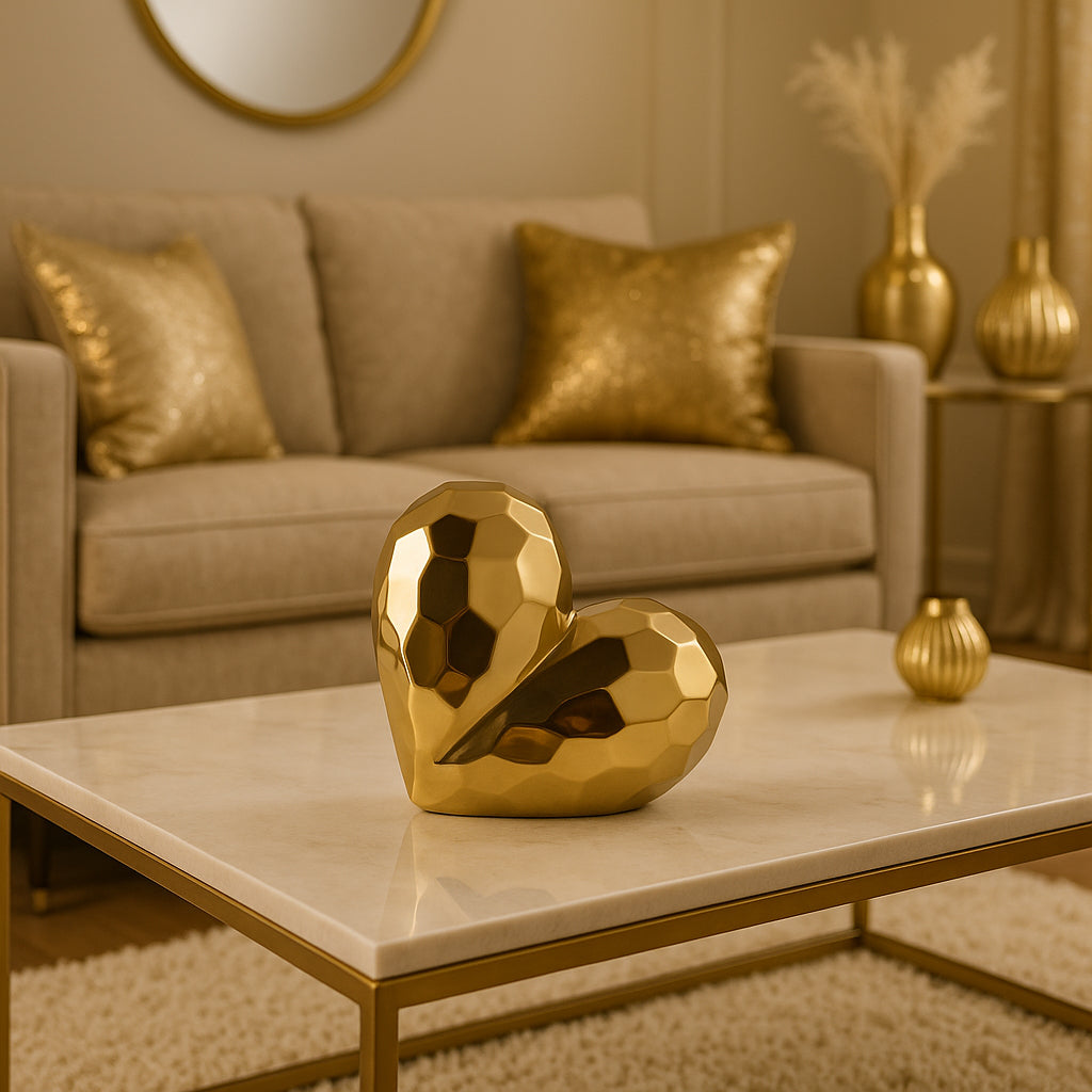 Sylvanburn Gold Ceramic Heart Large Decor