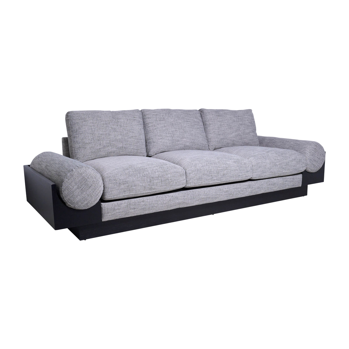 Pierpont Bay Tan/Black 3-Seater Bolster Sofa with Wood Base