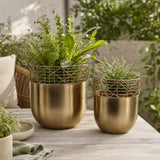Leonawell Gold Planters (Set of 2)