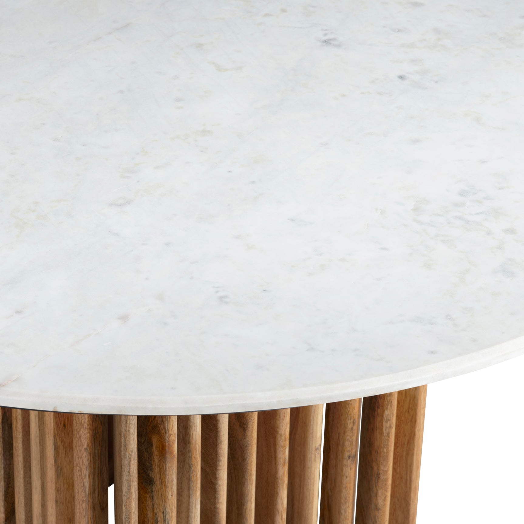 Sullivan Brown/White Round Marble Dining Table