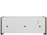 Modern Smoked Gold/Mist Credenza 89" Wide Four-Door Storage Cabinet with Power Bar