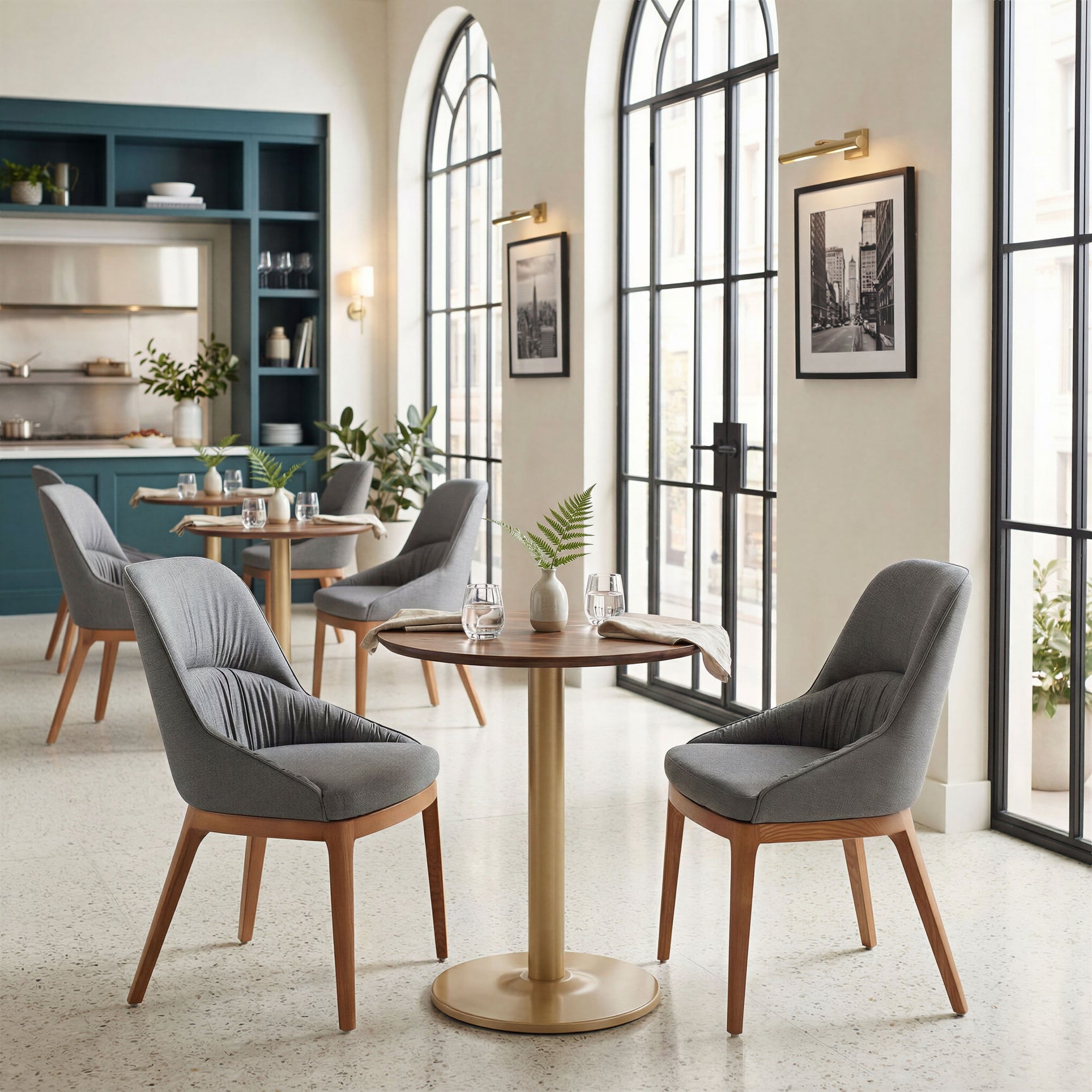 Alto Brown & Gold Bistro Table