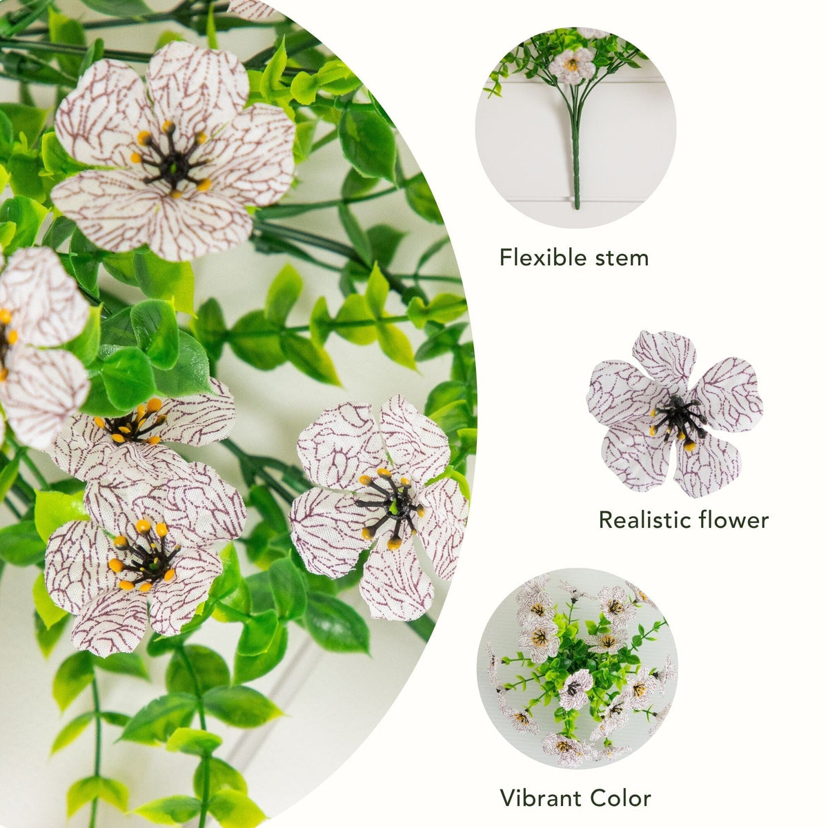 13" UV Daisy Flower Bush Plant (Indoor/Outdoor)- Set of 12