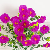 14" UV Resistant Artificial Morning Glory Bush (Indoor/Outdoor) - Set of 12