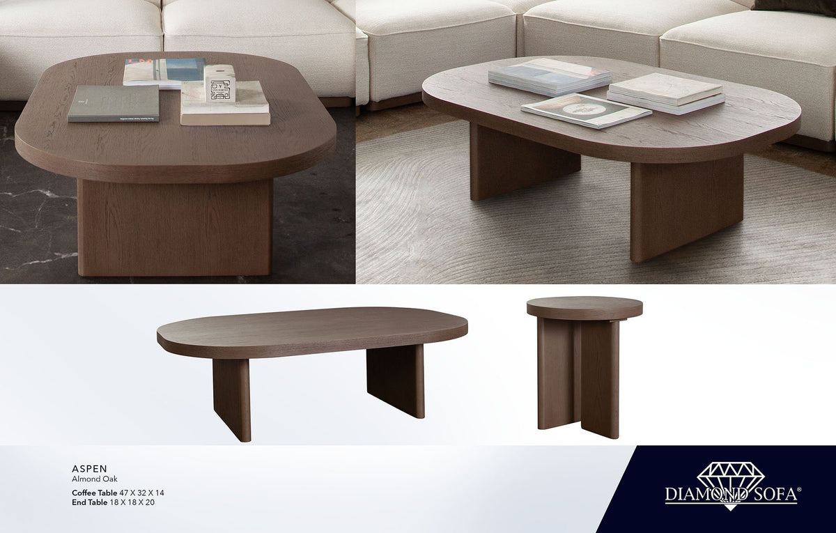 Aspen Almond Oak Coffee Table - Ornate Home