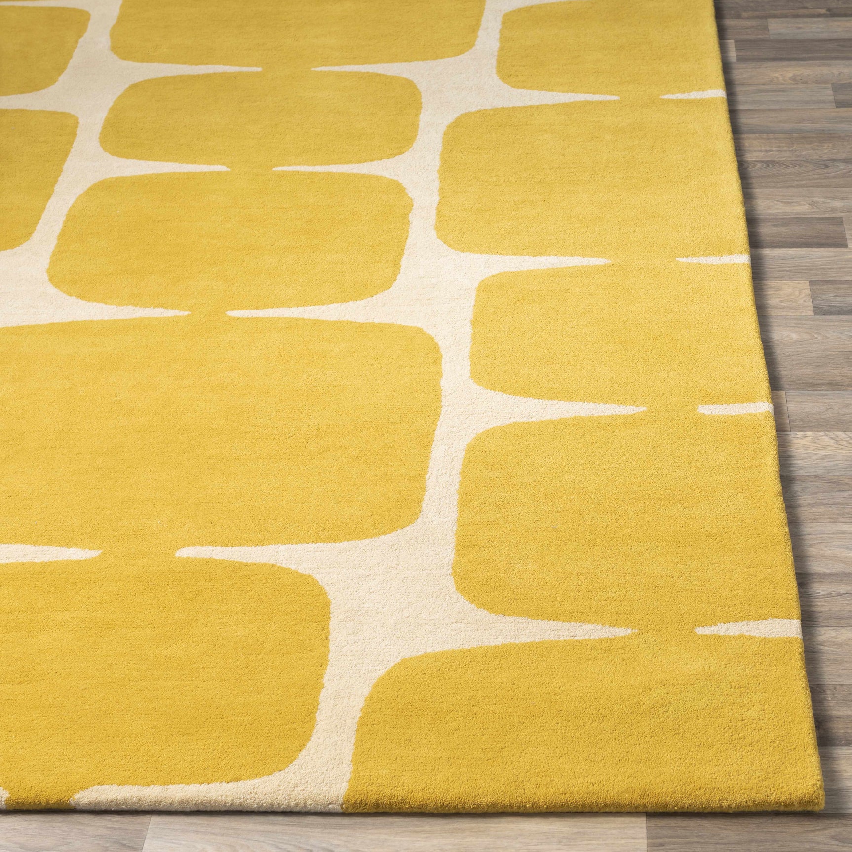 Astor Yellow Modern Wool Rug - Clearance