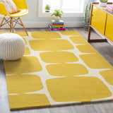 Astor Yellow Modern Wool Rug - Clearance